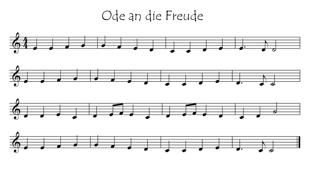 Ode an die Freude - Noten Melodie